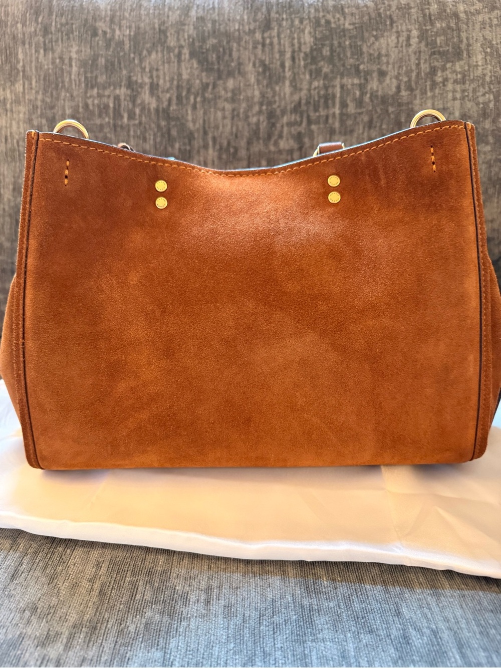 Coach Rogue 31 Brown Suede & Leather Satchel with Gold Hardware - Coach - Picture 6 of 11